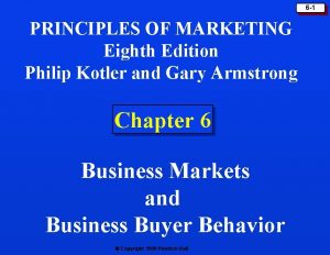 Principles of marketing chapter 6