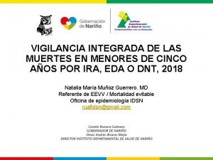 VIGILANCIA INTEGRADA DE LAS MUERTES EN MENORES DE