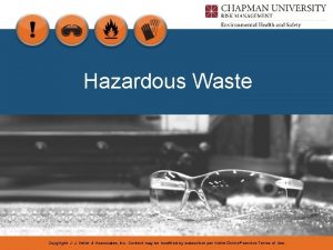 Hazardous Waste Copyright J J Keller Associates Inc