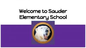 Sauder elementary
