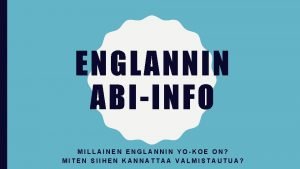 Englannin yo koe kevät 2020 Englannin yo koe kevät 2020