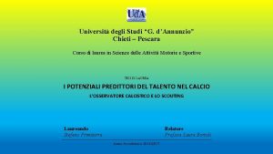 Universit degli Studi G dAnnunzio Chieti Pescara Corso