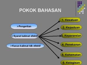 Apa yang dimaksud dengan pokok bahasan