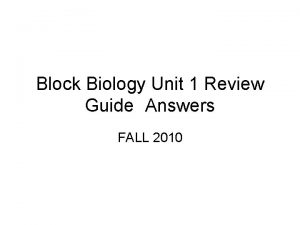 Biology unit 1 review answers