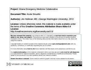 Project Ghana Emergency Medicine Collaborative Document Title Acute