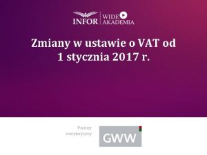 Zmiany w ustawie o VAT od 1 stycznia