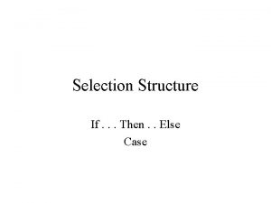 Case structure pseudocode