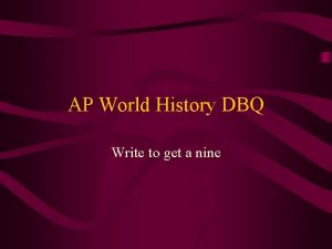 How to write a dbq ap world