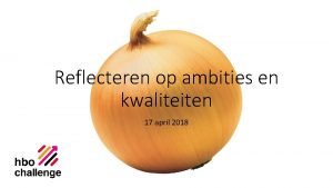 Reflecteren op ambities en kwaliteiten 17 april 2018