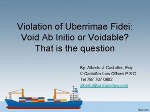Violation of Uberrimae Fidei Void Ab Initio or