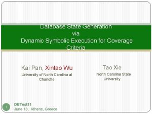 Database State Generation via Dynamic Symbolic Execution for