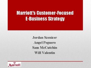 Marriotts CustomerFocused EBusiness Strategy Jordan Szenicer Angel Peguero