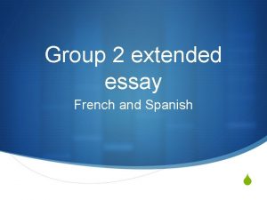 Spanish extended essay example