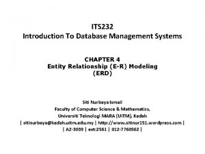 ITS 232 Introduction To Database Management Systems CHAPTER