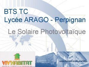 BTS TC Lyce ARAGO Perpignan Le Solaire Photovoltaque