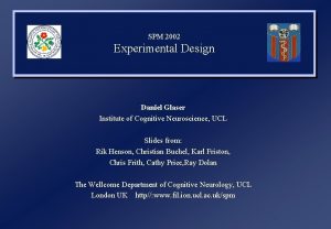SPM 2002 Experimental Design Daniel Glaser Institute of