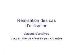 Ralisation des cas dutilisation classes danalyse diagramme de