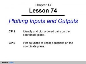 Chapter 14 Lesson 74 Plotting Inputs and Outputs