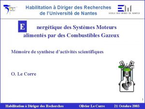 Habilitation Diriger des Recherches de lUniversit de Nantes