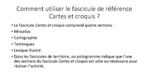 Comment utiliser le fascicule de rfrence Cartes et