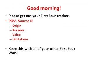 Good morning Please get out your First Four