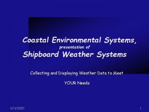 Coastal environmental systems