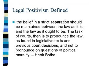 Legal positivism definition