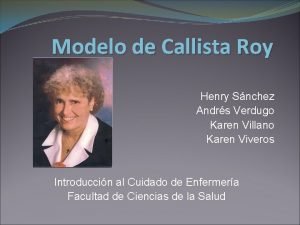 Modelo de adaptacion de callista roy