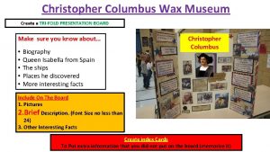 Wax museum tri fold Wax museum tri fold