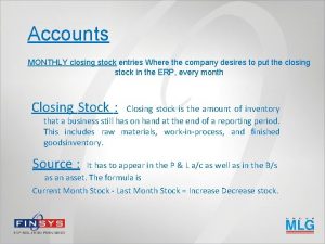 Closing stock entry in balance sheet