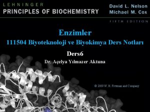 Biyokimya enzimler ders notları