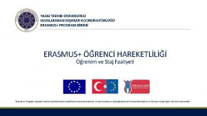 Ytü erasmus ikili anlaşmalar