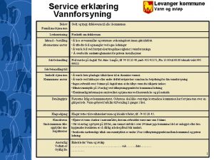 Service erklring Vannforsyning Behov Forml med tjenesten Lovhenvisning