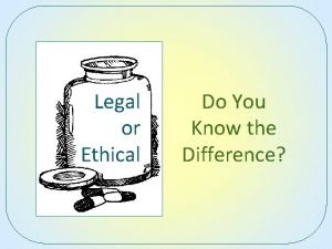 What is the difference between ethical and legal issues