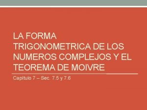 Forma trigonométrica de un número complejo ejemplos