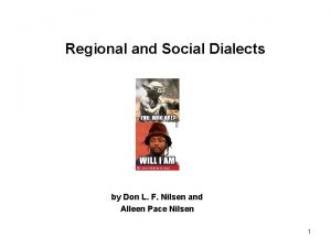 Regional and Social Dialects by Don L F