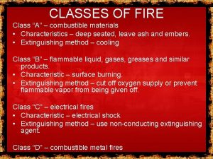 Types of combustible materials Types of combustible materials