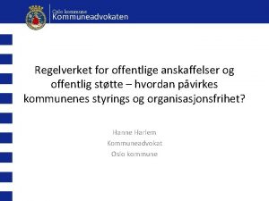 Anskaffelser oslo kommune