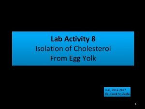 Lab Activity 8 Isolation of Cholesterol From Egg