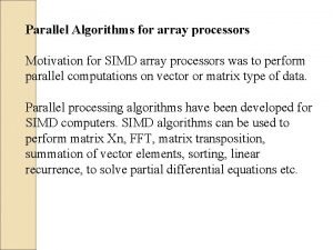 Associative array processing in parallel computing