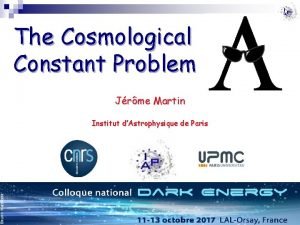 The Cosmological Constant Problem Jrme Martin Institut dAstrophysique