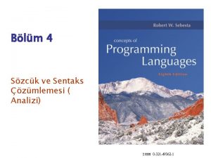 Blm 4 Szck ve Sentaks zmlemesi Analizi ISBN
