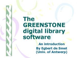 Greenstone digital library