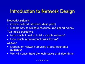 Introduction to network design
