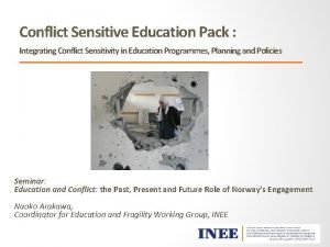 Conflict Sensitive Education Pack Integrating Conflict Sensitivity in