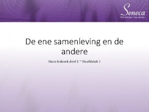 De ene samenleving en de andere Havo lesboek