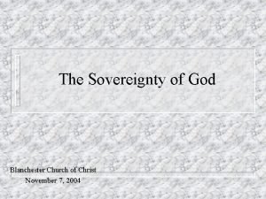 God's sovereignty