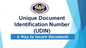 Unique Document Identification Number UDIN A Way to