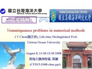 National Taiwan Ocean University MSVLAB Department of Harbor