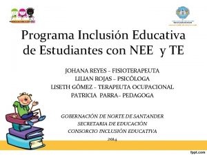 Programa Inclusin Educativa de Estudiantes con NEE y